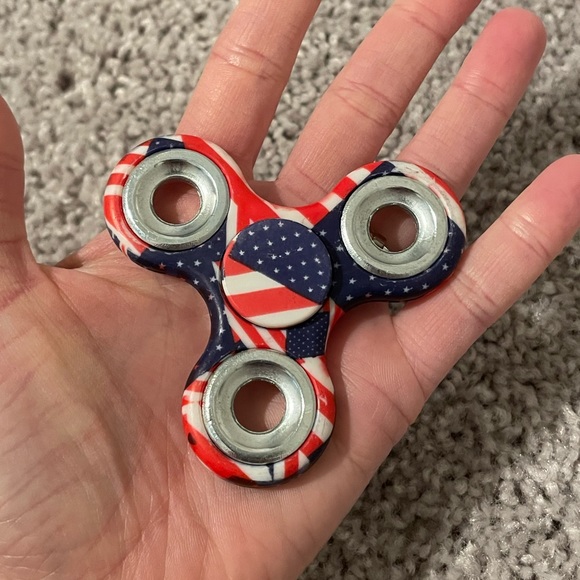 Red, White and Blue Fidget Stress Reliever Spinner NWT - Picture 3 of 6